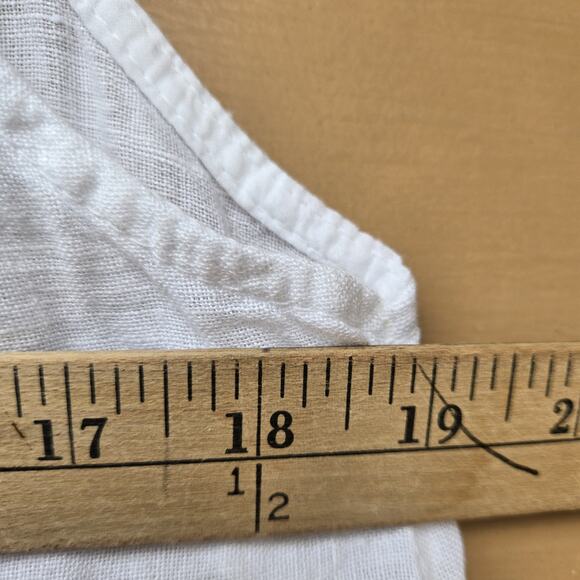 Valentina Naldi Sleeveless White Lace Linen Blouse Womens Large - Picture 6 of 7